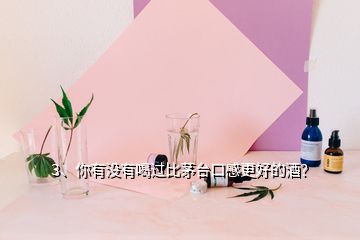 3、你有沒(méi)有喝過(guò)比茅臺(tái)口感更好的酒？