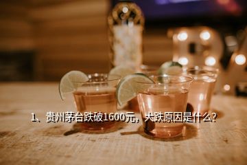 1、貴州茅臺跌破1600元，大跌原因是什么？