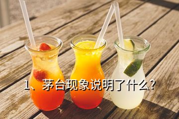 1、茅臺現(xiàn)象說明了什么？