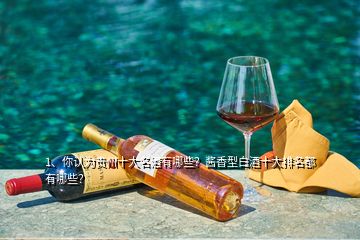 1、你認為貴州十大名酒有哪些？醬香型白酒十大排名都有哪些？