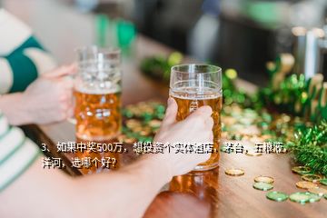 3、如果中獎(jiǎng)500萬(wàn)，想投資個(gè)實(shí)體酒店，茅臺(tái)，五糧液，洋河，選哪個(gè)好？