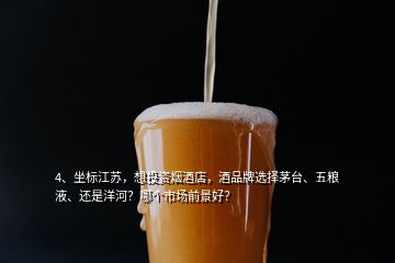 4、坐標(biāo)江蘇，想投資煙酒店，酒品牌選擇茅臺(tái)、五糧液、還是洋河？哪個(gè)市場(chǎng)前景好？