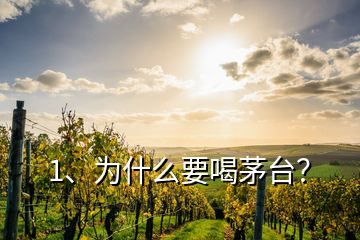 1、為什么要喝茅臺？