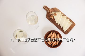 1、你知道茅臺(tái)酒廠曾經(jīng)用過(guò)哪些廠名嗎？