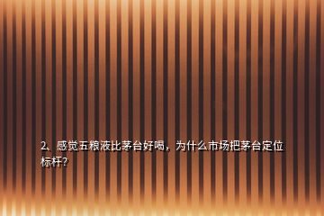 2、感覺五糧液比茅臺好喝，為什么市場把茅臺定位標(biāo)桿？