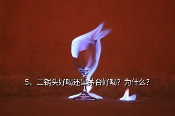 5、二鍋頭好喝還是茅臺好喝？為什么？