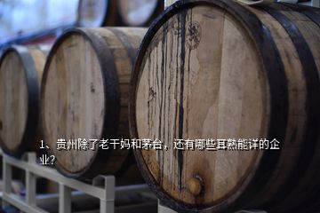 1、貴州除了老干媽和茅臺，還有哪些耳熟能詳?shù)钠髽I(yè)？