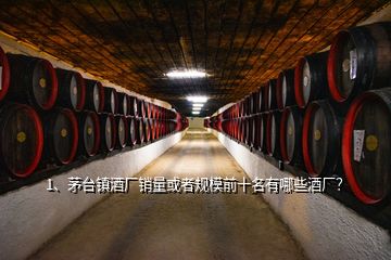 1、茅臺鎮(zhèn)酒廠銷量或者規(guī)模前十名有哪些酒廠？