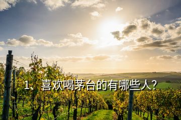 1、喜歡喝茅臺(tái)的有哪些人？