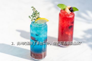 2、貴州的酒除了茅臺(tái)以外，你還知道哪些品牌？