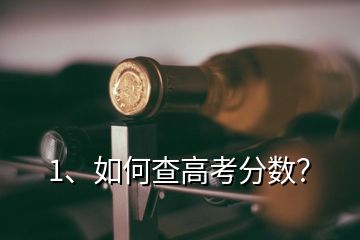 1、如何查高考分數(shù)？