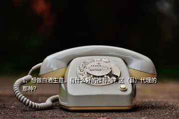 1、想做白酒生意，有什么好的推薦嗎？區(qū)（縣）代理的那種？