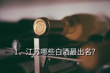 1、江蘇哪些白酒最出名？