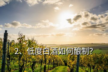 2、低度白酒如何釀制？