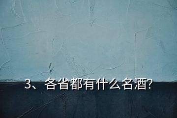 3、各省都有什么名酒？