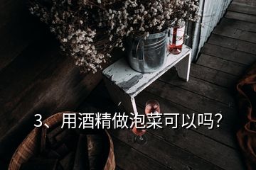 3、用酒精做泡菜可以嗎？