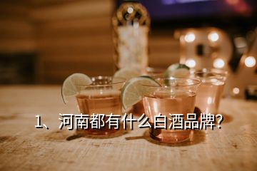 1、河南都有什么白酒品牌？