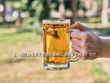 1、喝白酒喝多了難受還是喝紅酒喝多了難受？為什么？