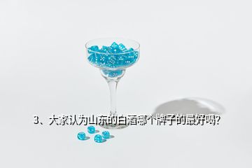 3、大家認(rèn)為山東的白酒哪個牌子的最好喝？