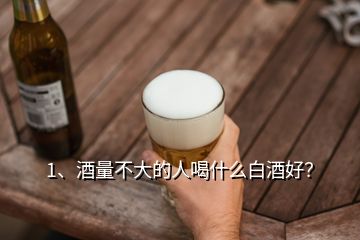 1、酒量不大的人喝什么白酒好？