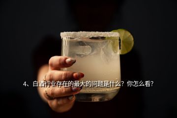 4、白酒行業(yè)存在的最大的問題是什么？你怎么看？