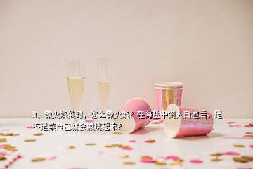 3、做火焰菜時(shí)，怎么做火焰？在海鹽中倒入白酒后，是不是菜自己就會(huì)燃燒起來(lái)？