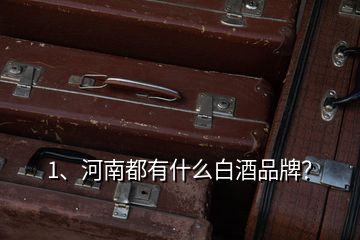 1、河南都有什么白酒品牌？