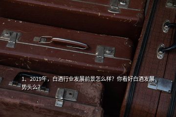 1、2019年，白酒行業(yè)發(fā)展前景怎么樣？你看好白酒發(fā)展勢頭么？