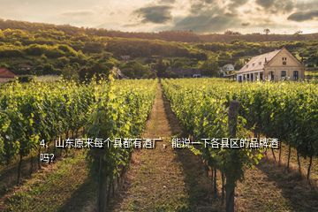 4、山東原來每個縣都有酒廠，能說一下各縣區(qū)的品牌酒嗎？