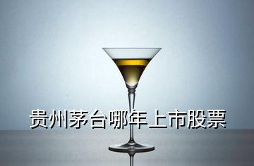 貴州茅臺(tái)哪年上市股票