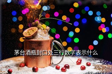 茅臺酒瓶封口處三行數(shù)字表示什么