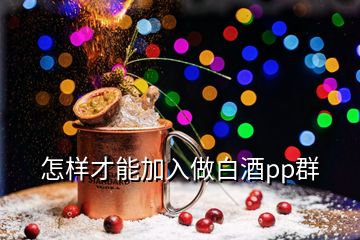 怎樣才能加入做白酒pp群