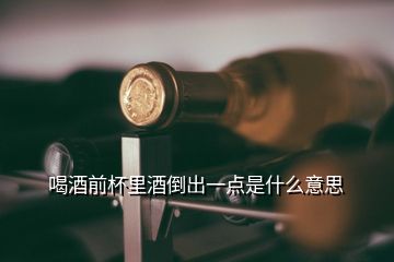 喝酒前杯里酒倒出一點(diǎn)是什么意思