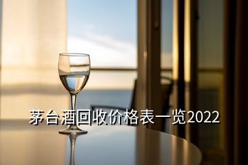 茅臺酒回收價格表一覽2022