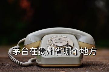 茅臺在貴州省哪個地方