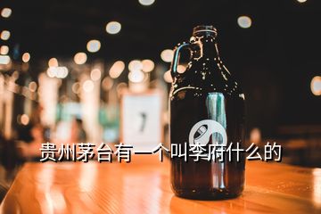 貴州茅臺(tái)有一個(gè)叫李府什么的