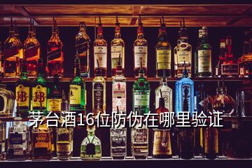 茅臺(tái)酒16位防偽在哪里驗(yàn)證