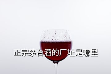 正宗茅臺酒的廠址是哪里