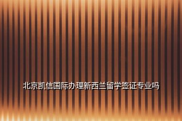 北京凱信國際辦理新西蘭留學簽證專業(yè)嗎