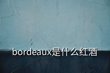 bordeaux是什么紅酒