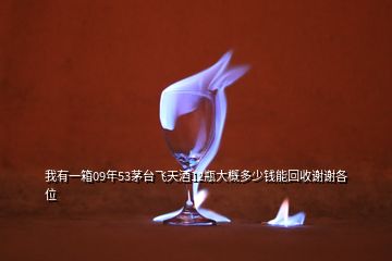 我有一箱09年53茅臺飛天酒12瓶大概多少錢能回收謝謝各位