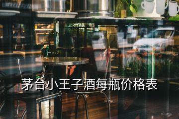 茅臺小王子酒每瓶價格表