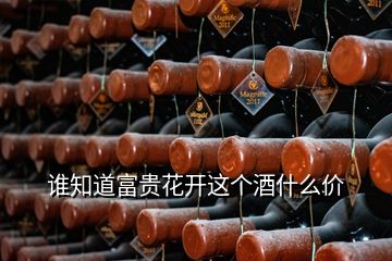 誰知道富貴花開這個酒什么價