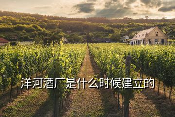 洋河酒廠是什么時(shí)候建立的