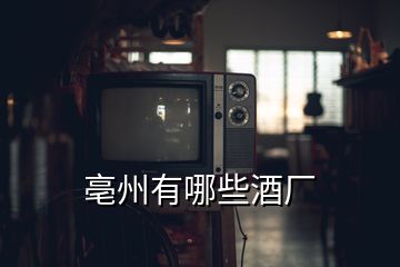 亳州有哪些酒廠