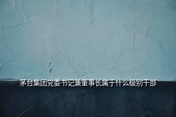 茅臺(tái)集團(tuán)黨委書記兼董事長(zhǎng)屬于什么級(jí)別干部