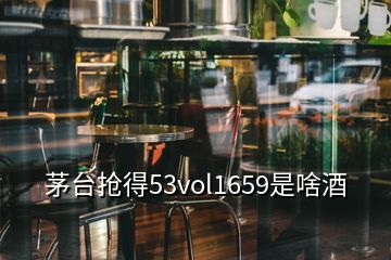 茅臺(tái)搶得53vol1659是啥酒