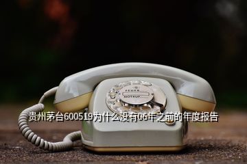 貴州茅臺600519為什么沒有06年之前的年度報告