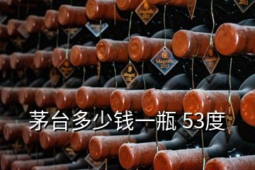 茅臺多少錢一瓶 53度