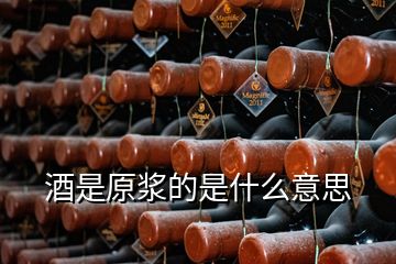 酒是原漿的是什么意思